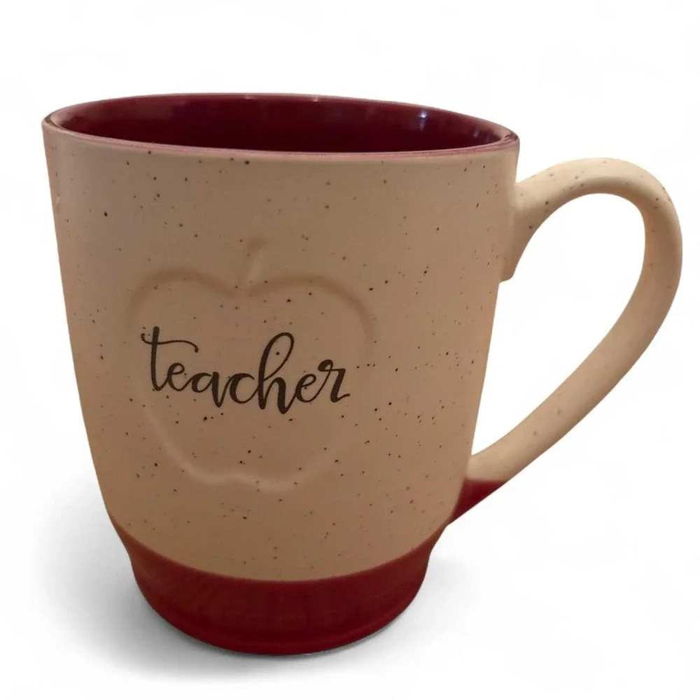 Belle Madison Teacher red & white teacher apple mug